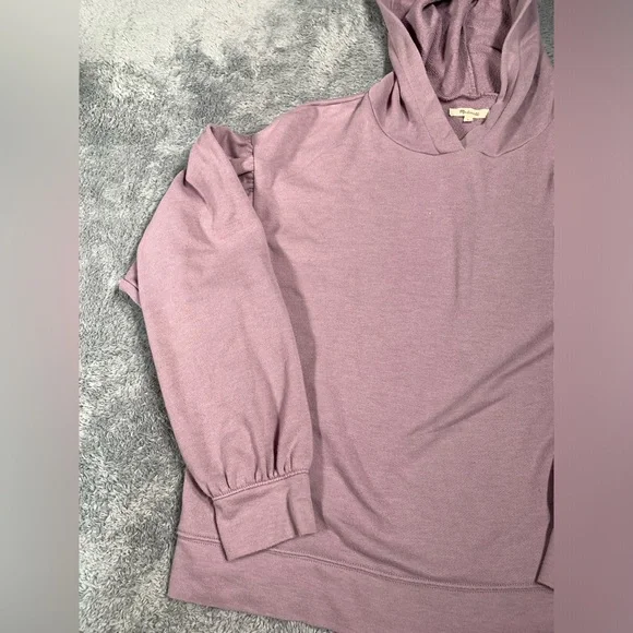 Madewell purple puff sleeve Hoodie medium - Picture 2 of 10